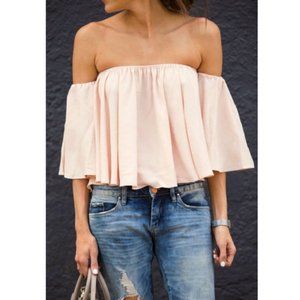 Off The Shoulder Flowy Crop Top | Forever 21